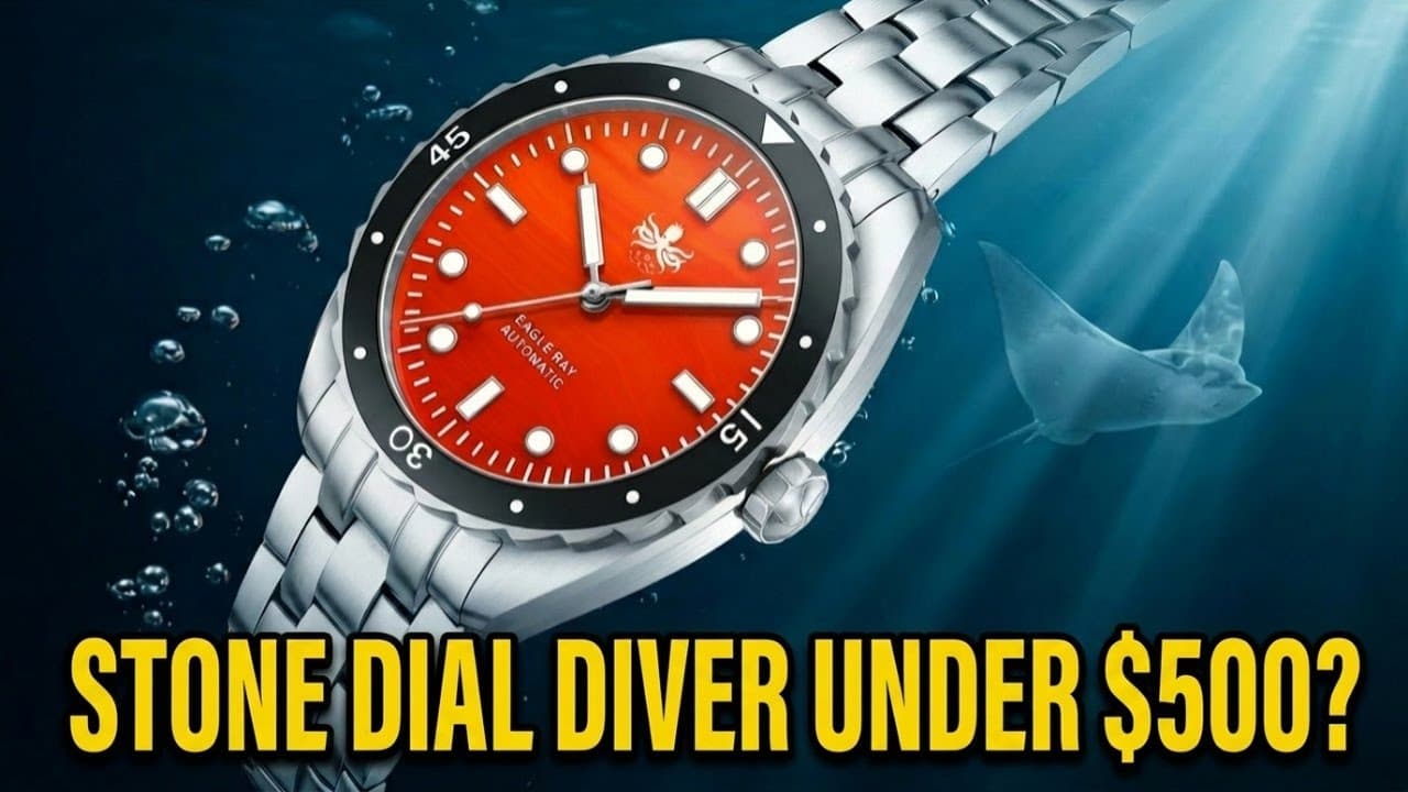 Vibrant Orange Agate Dial: Phoibos Eagle Ray Automatic Dive Watch Review