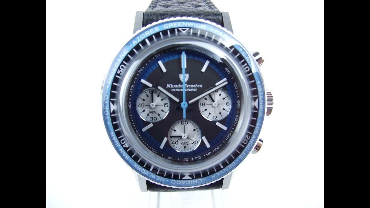 Nivada Grenchen Chronoking Racing Blue 4K Watch Review