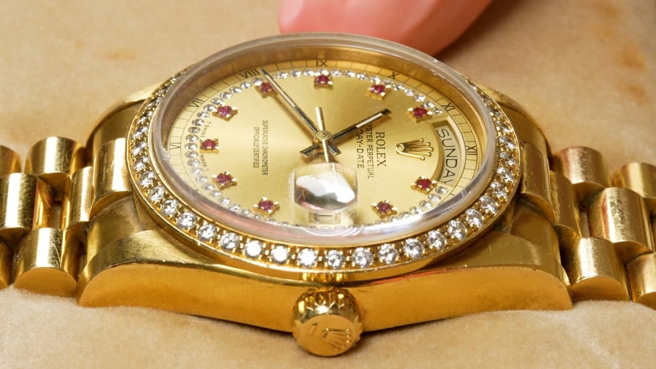 Restoring a $30,000 Untouched Gold Rolex with Diamonds, Rubies, and a Full Set of Box and Papers!